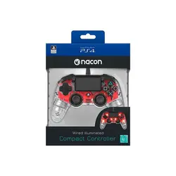 Bigben Bigben PS4 Nacon Wired Light Compact Controller prozirno-crveni 