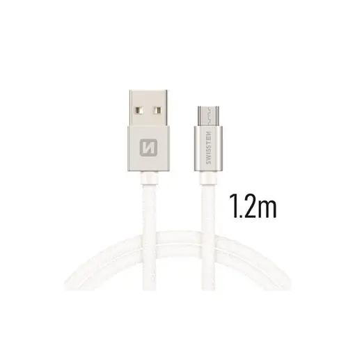 kabel USB/microUSB, platneni, 1.2m, srebrni